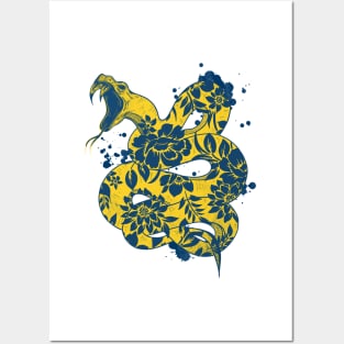 Floral snake Posters and Art